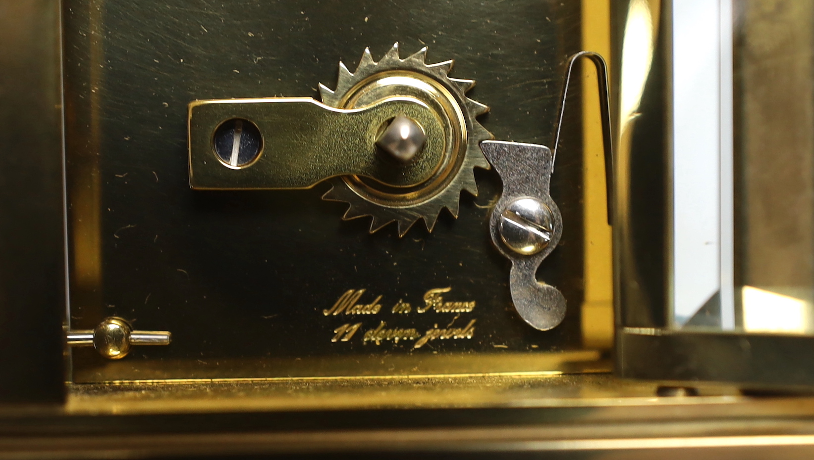 A French brass cased carriage timepiece